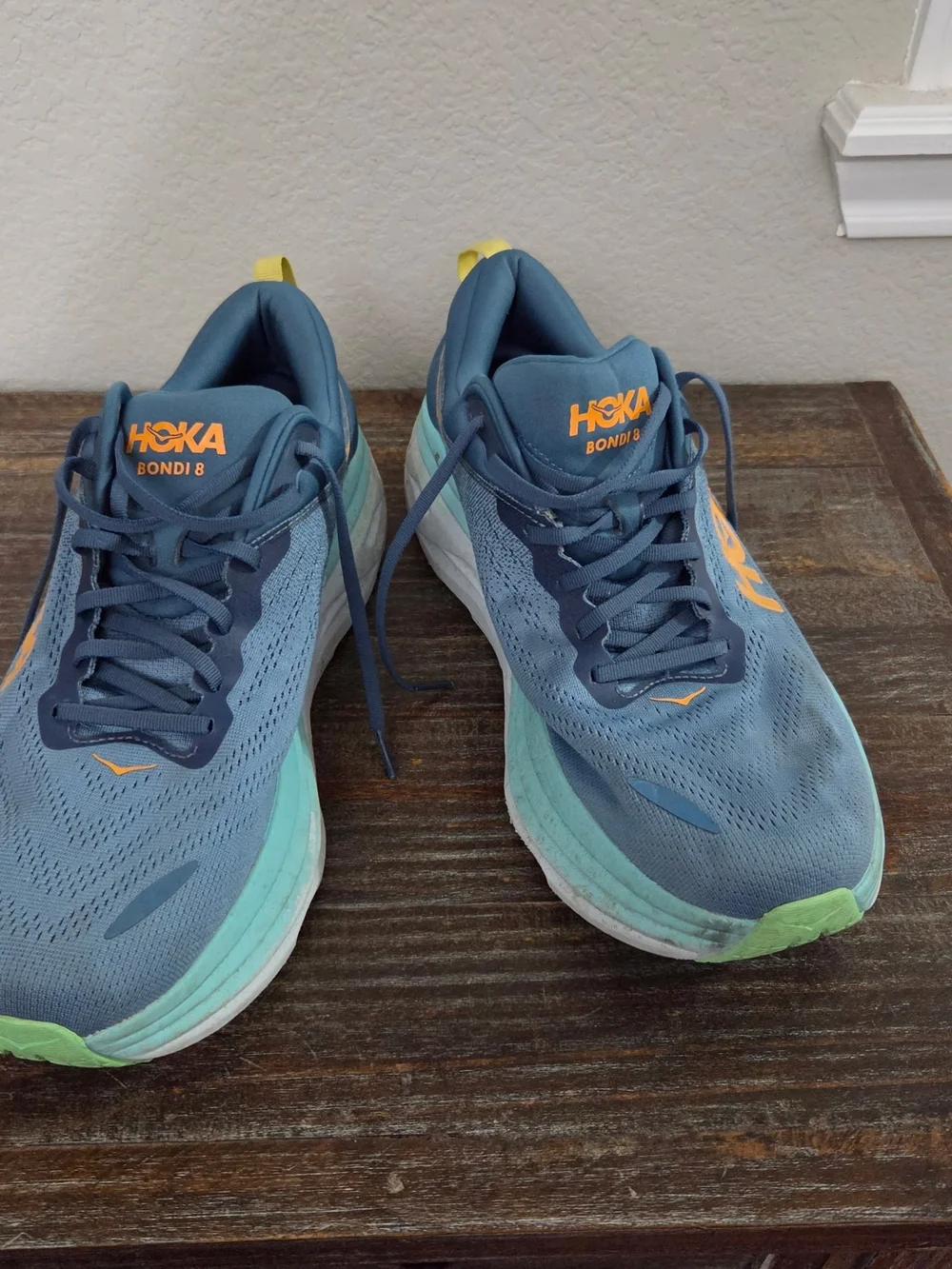 HOKA Men’s Blue Running Shoes with Mint Midsole